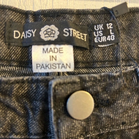 Daisy Street Women's Black Straight Jeans Size L High Rise Denim - Picture 9 of 10